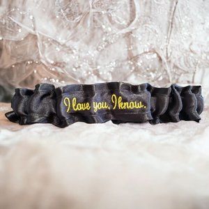 I love you. I know. Custom Colors Embroidered Bridal Wedding Garter Personalized